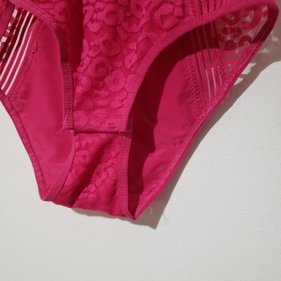 FRENCH AFFAIR Push Up BodySuit Lacey Cheetah Print Pink - Picture 8 of 16